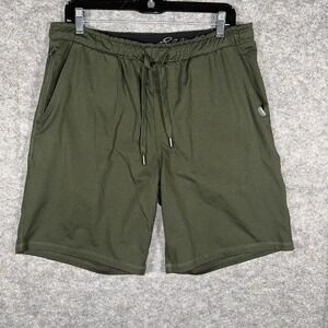 Eddie Bauer Shorts‎ Lounge 4-Pocket Zip Green Size Medium Drawstring